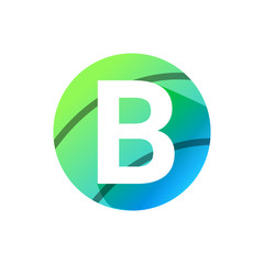 Modern circle logo initial B vector