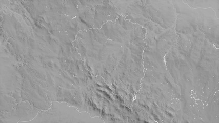 Plzeňský, Czech Republic - outlined. Grayscale