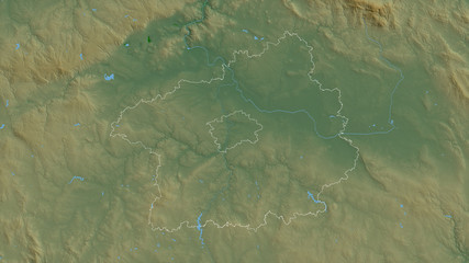 Středočeský, Czech Republic - outlined. Physical