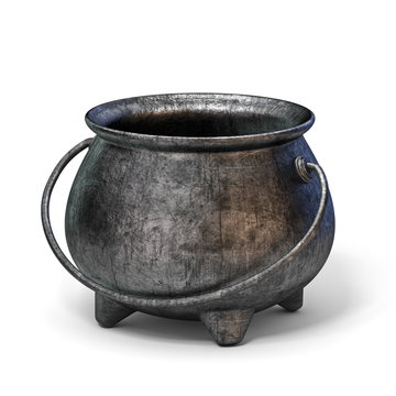Empty iron cauldron 3D