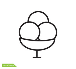 Ice cream icon vector logo flat style trendy