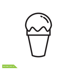 Ice cream icon vector logo flat style trendy