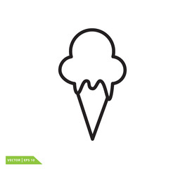 Ice cream icon vector logo flat style trendy