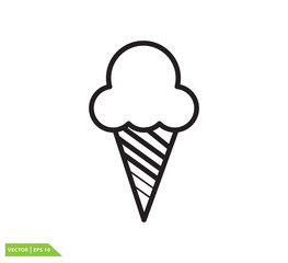 Ice cream icon vector logo flat style trendy