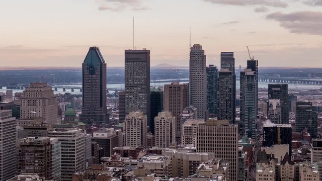 Downtown Montreal Sunset Timelapse 002