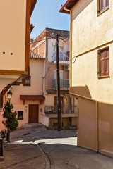 Street and building at Ano Poli in city of Thessaloniki, Greece