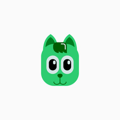 Cat's face in flat design style. Cute kitty. animal's head logo. Flat vector illustration, isolated on white background.
