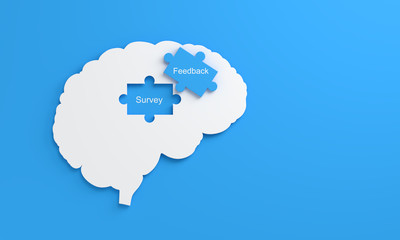 Feed Back Puzzle Concept 3d Render