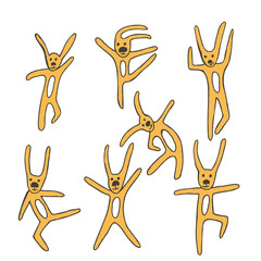 Cute strange weird cartoon rabbit isolated on white background. Vector illustration.