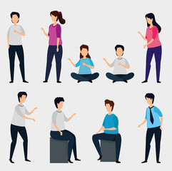 group of business people avatar characters vector illustration design