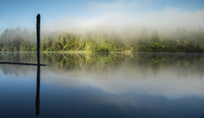 Morning Mist on Tenmile Lakes, Oregon