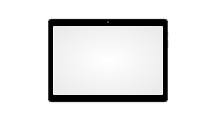 Tablet computer horizontal mockup. front view. Vector illustration