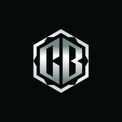 Initial Letter CB Hexagon Logo Design