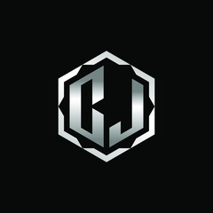 Initial Letter CJ Hexagon Logo Design
