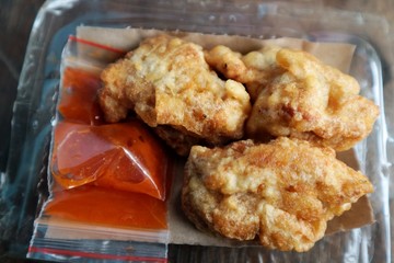 a culinary food known as a chicken sempol, made from chicken with flour and fried. It tastes like fried chicken