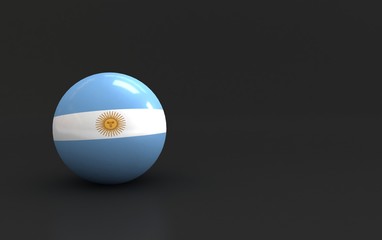 flag. 3d render of international flagball. argentina flag.