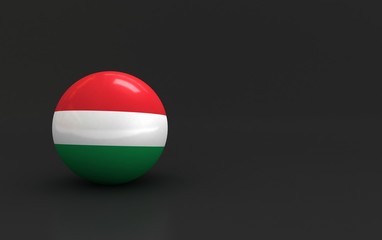 flag. 3d render of international flagball. hungary flag.