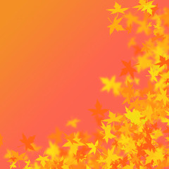 falling leaves on orange background
