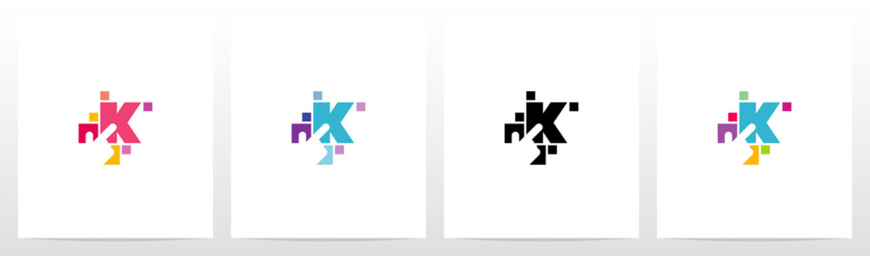 Finger On Button As A Letter Logo Design K