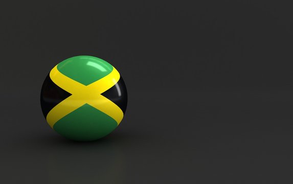 flag. 3d render of international flagball. jamaica flag.