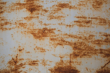 Metal door with vintage handles and rust with space for text