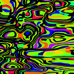 Juicy flowing spots of neon colors with green.