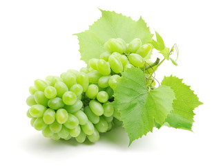 green grapes on white background