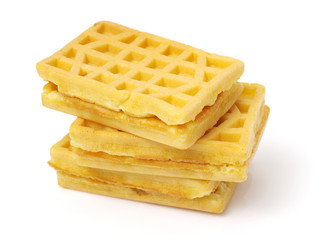 Waffles on a white background 