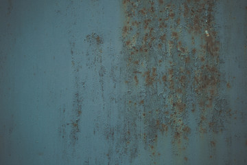 Metal door with vintage handles and rust with space for text