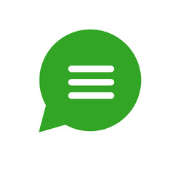 A green Bubble with menu sign. Isolated Vector Illustration