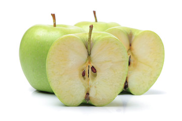 green apple isolated on white