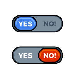 Yes and No. Blue and Red Button. vector Illustration
