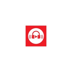 Headphone logo template vector icon illustration