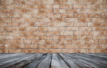 room with brick wall