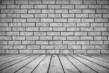 room with brick wall