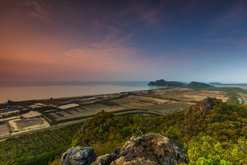 Khao dang view point, View point on high mountain in Sam Roi Yot National park, Prachuapkhirikhan province, Thailand.