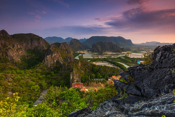 Khao dang view point, View point on high mountain in Sam Roi Yot National park, Prachuapkhirikhan province, Thailand.