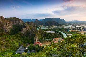 Khao dang view point, View point on high mountain in Sam Roi Yot National park, Prachuapkhirikhan province, Thailand.