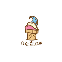 ice cream dessert icon logo brand design graphic object