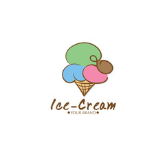 ice cream dessert icon logo brand design graphic object