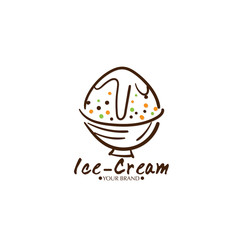 ice cream dessert icon logo brand design graphic object