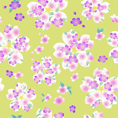 Seamless pattern of a cherry blossom used for a kimono,