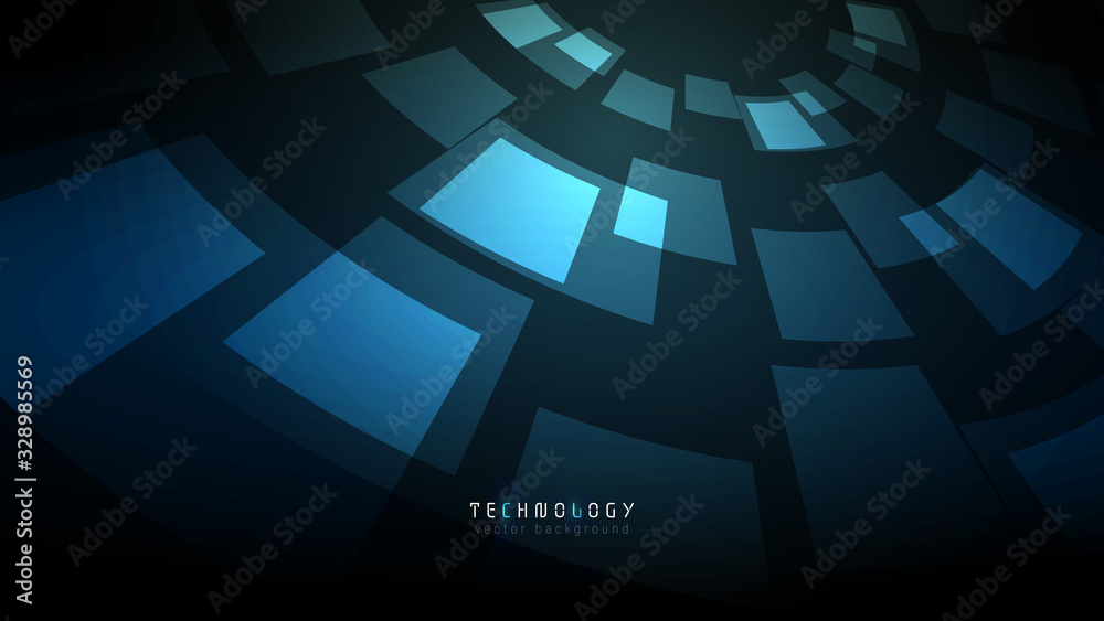 Canvas Prints black blue circle abstract technology vector background,virtual reality cyberspace copy space backgr