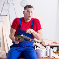 Contractor working in the workshop