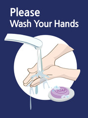 A poster to remind people to wash their hands.