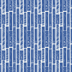 vector blue ethnic multi rough rectangle seamless pattern on white