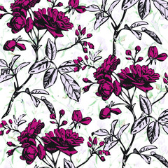 Vector illustration of a beautiful floral bouquet. Liberty style. fabric, covers, manufacturing, wallpapers, print, gift wrap.