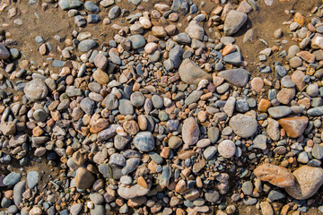 Pebble stone background. Sea Pebble. Beach stones. Natural background. Stone texture