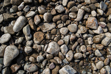 Pebble stone background. Sea Pebble. Beach stones. Natural background. Stone texture