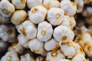 pile of raw garlic 